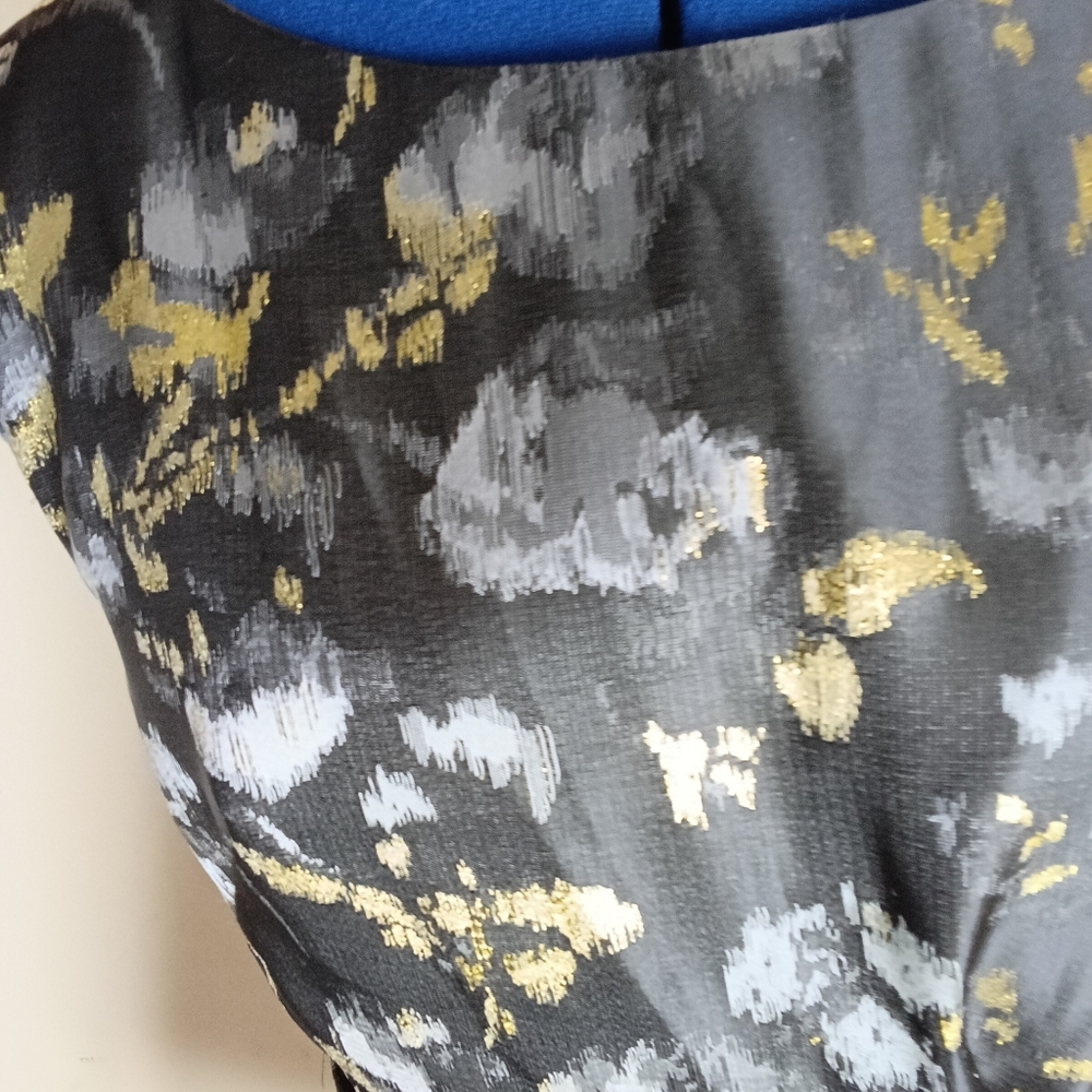 ELIZA J Elegant Black and Gold Floral Dress SIZE 2 - Picture 4 of 9